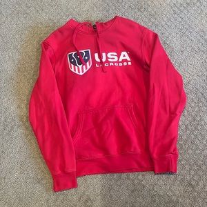 Red women’s USA lacrosse sweatshirt small